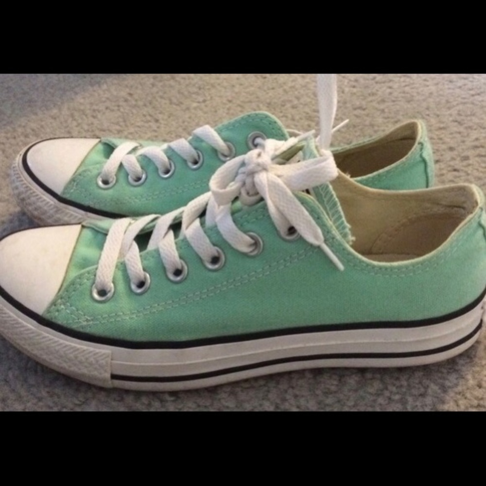 Mint Green Low Top Converse Allstars